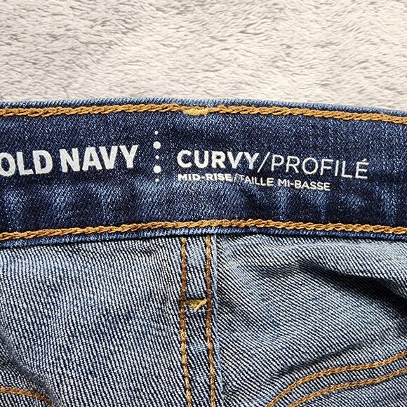 Old Navy Jeans Womesn 6 Blue Dark Wash Curvy Mid Rise Skinny Ankle Stretch Denim - Picture 4 of 12